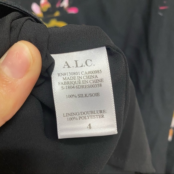 A.L.C | Lucia Mini Dress Floral Black & Saffron 4 - Picture 8 of 13